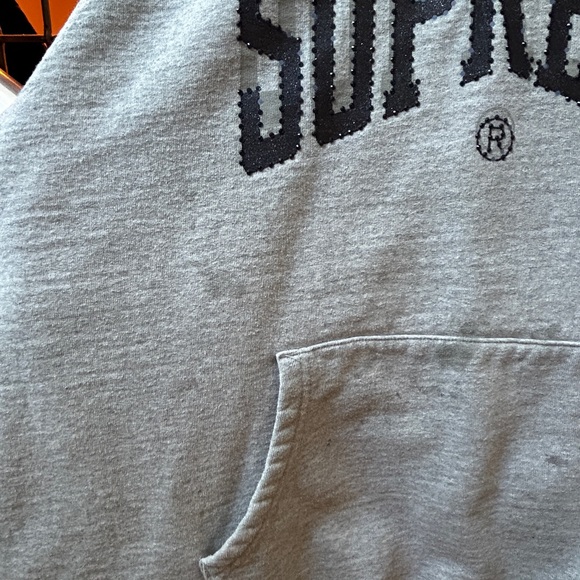 Supreme Rhinestone Shadow Hooded 2022, Sweatshirt 'Heather Grey' , XL - Picture 13 of 16